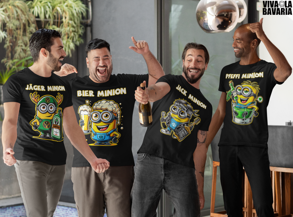Freunde mit Minion T-Shirts und guter Laune