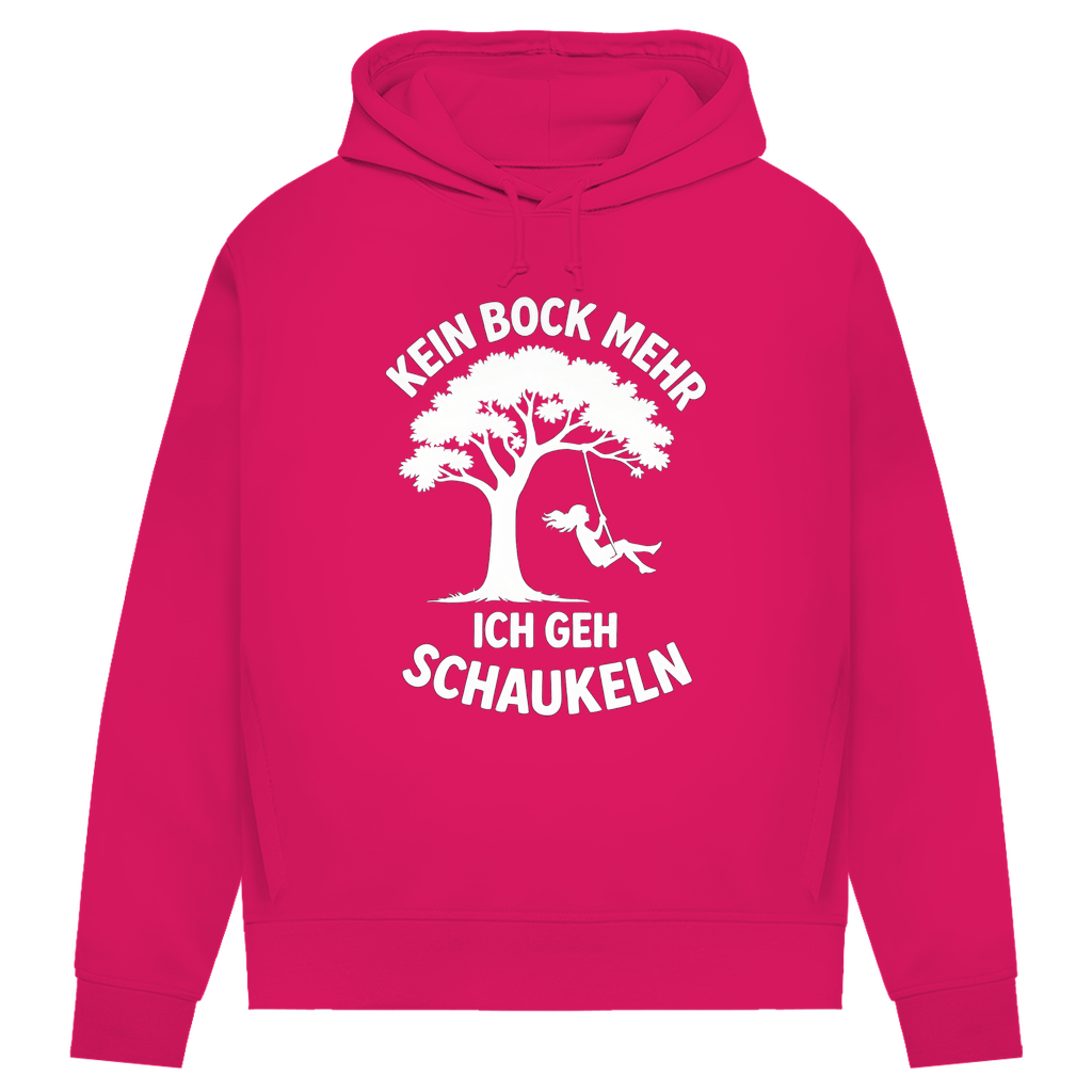 Damen Premium Bio Hoodie Kein Bock Mehr Ich Geh Schaukeln Magenta Pink