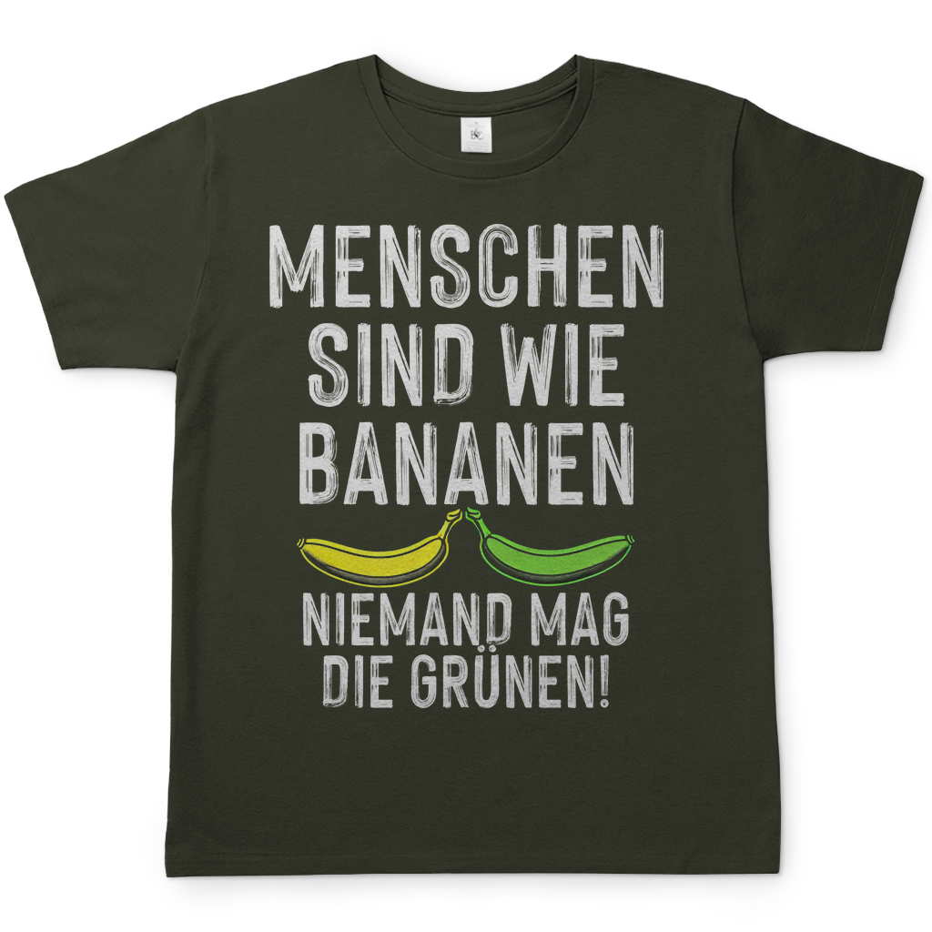 Menschen sind wie Bananen niemand mag die Grünen - Herren Shirt Urban Khaki