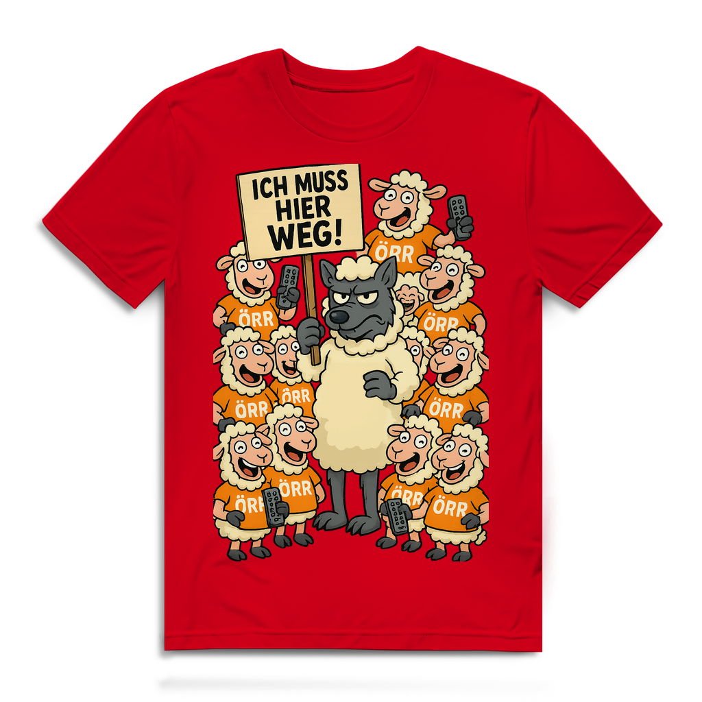 Wolf unter Schlafschafen ich muss hier weg - Herren Premium Bio T-Shirt Red