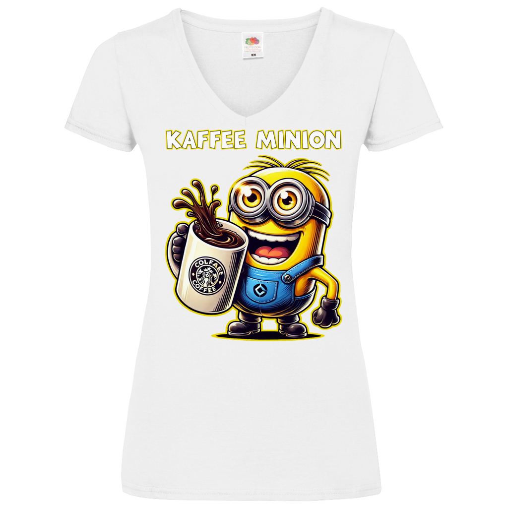 Kaffee Minion - V-Neck Damenshirt