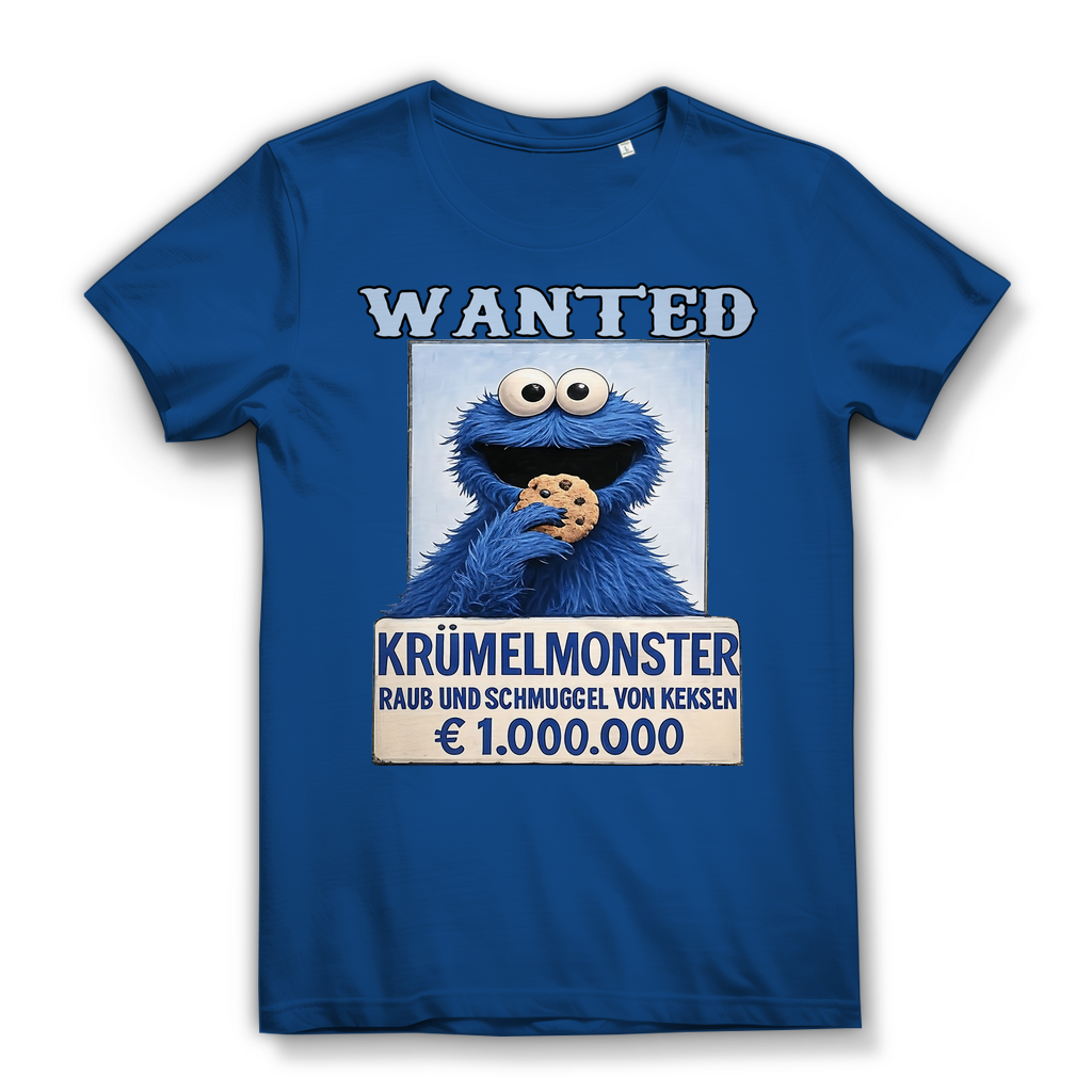 Wanted Krümelmonster Raub und Schmuggel von Keksen - Damen Premium Bio T-Shirt Royal Blue