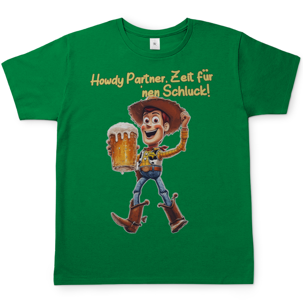 Howdy Partner Zeit für nen Schluck - Woody Toy Story - Herren Shirt Kelly Green