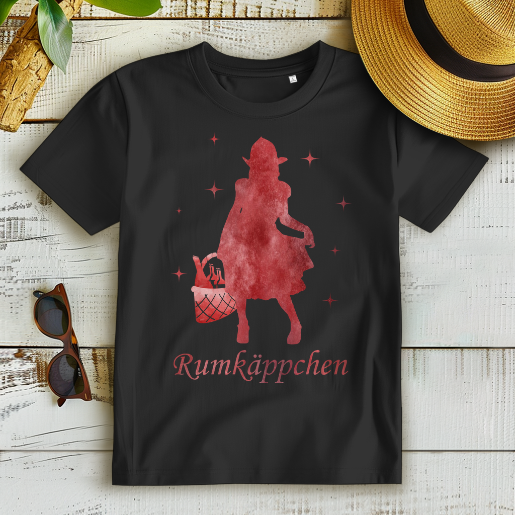 Rumkäppchen T-Shirt Damen – Lustiger Suff Spruch im Rotkäppchen Design