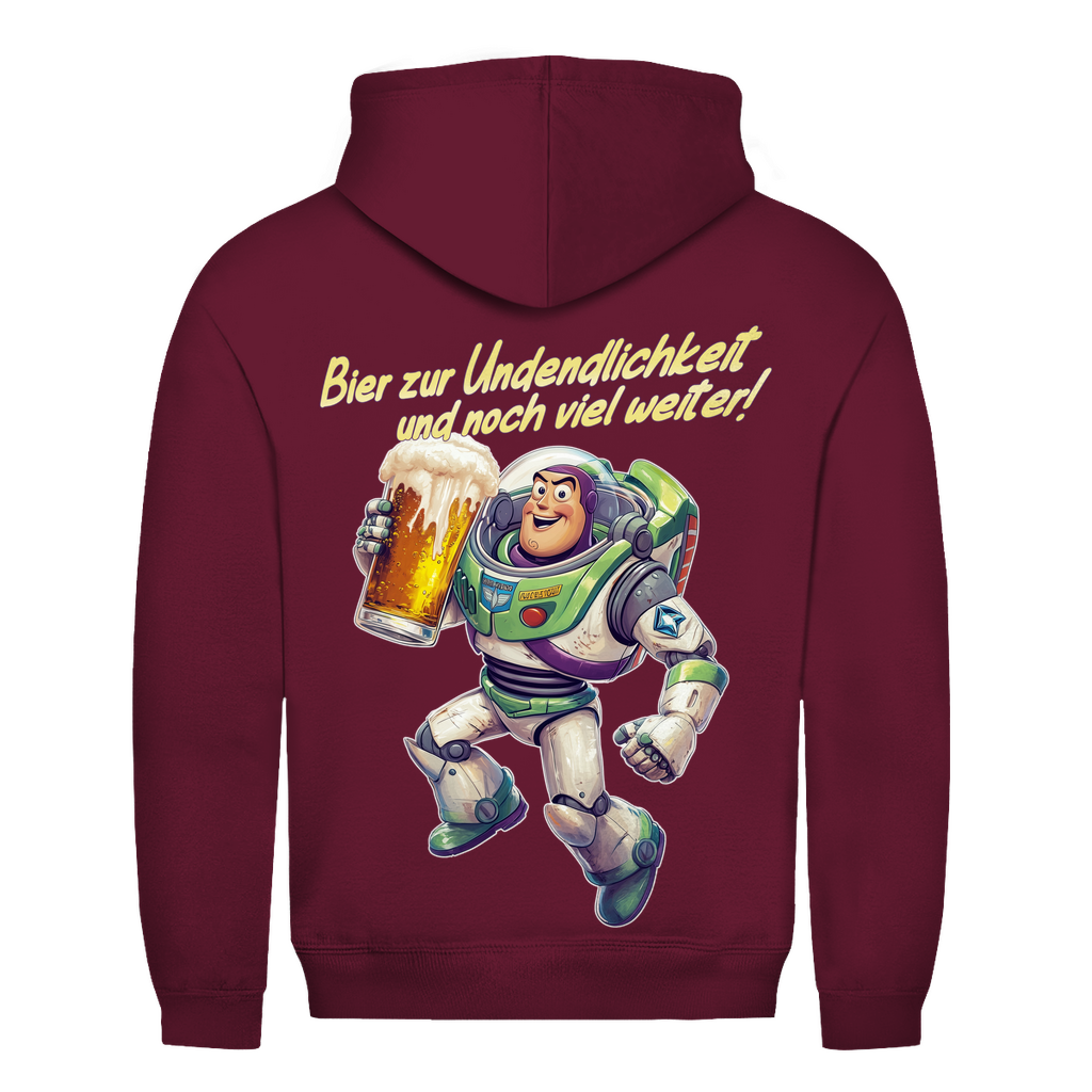Bier zur Unendlichkeit und noch viel weiter - Buzz Lightyear Toy Story - Herren Hoodie Burgundy