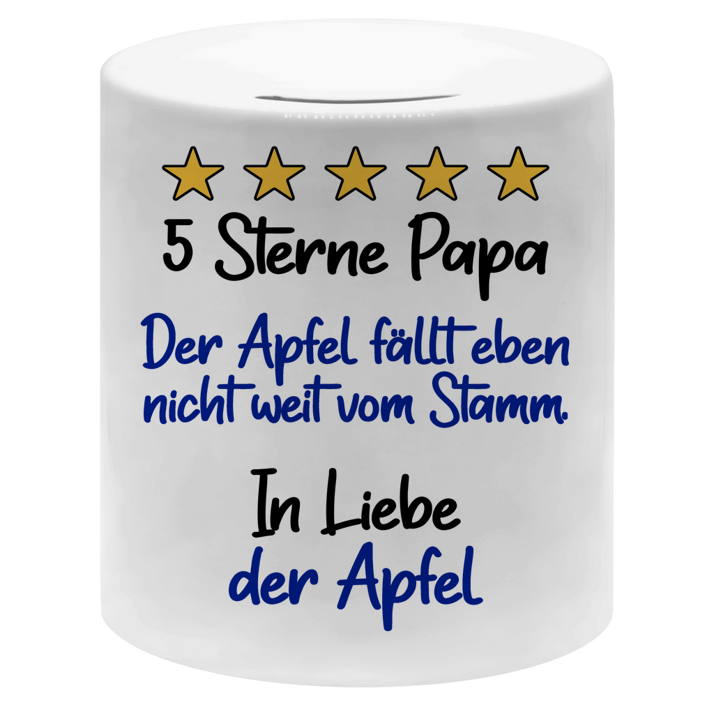 5 Sterne Papa in liebe der Apfel - Sparbüchse Money Box White One size