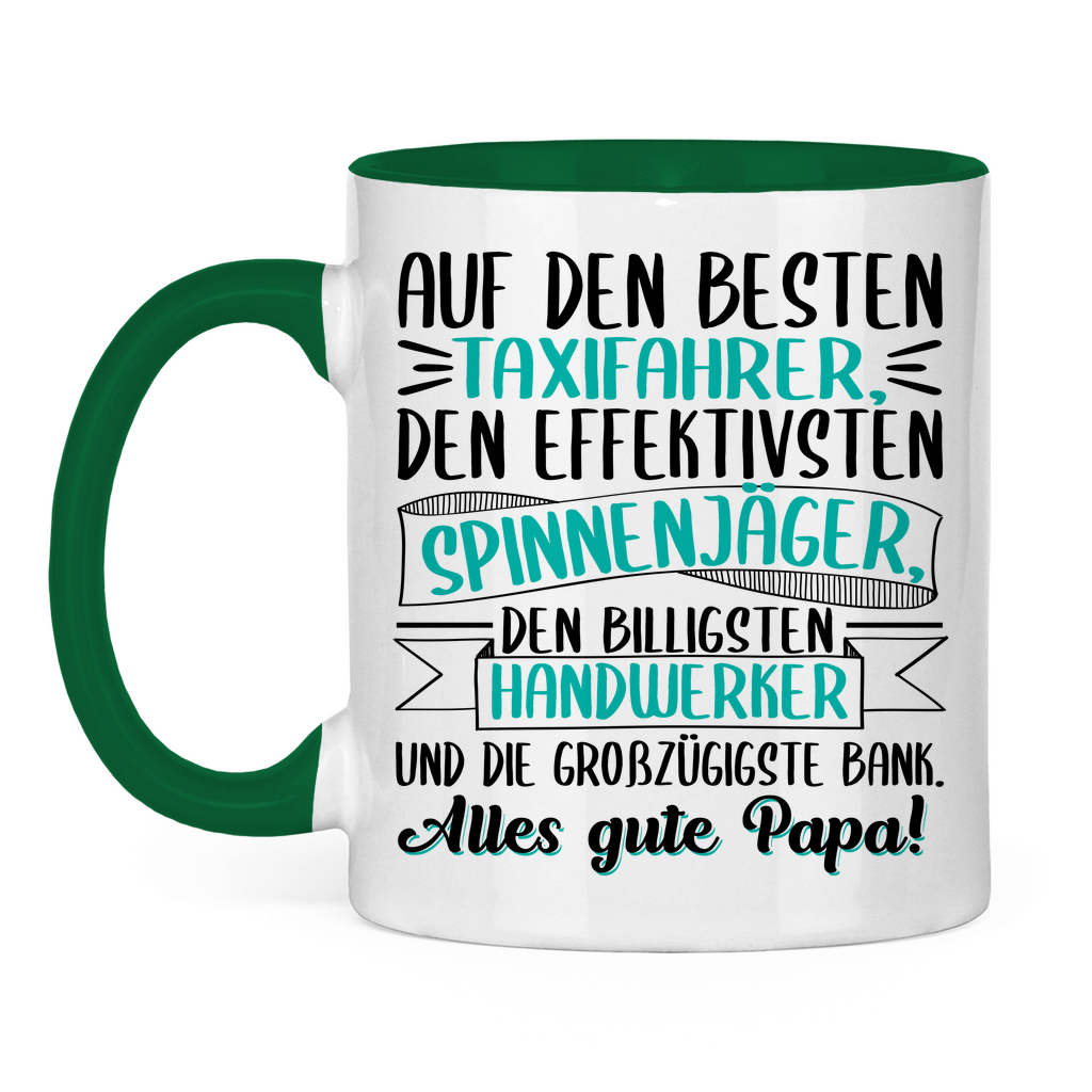 Auf den besten. Alles gute Papa! - Tasse zweifarbig Green