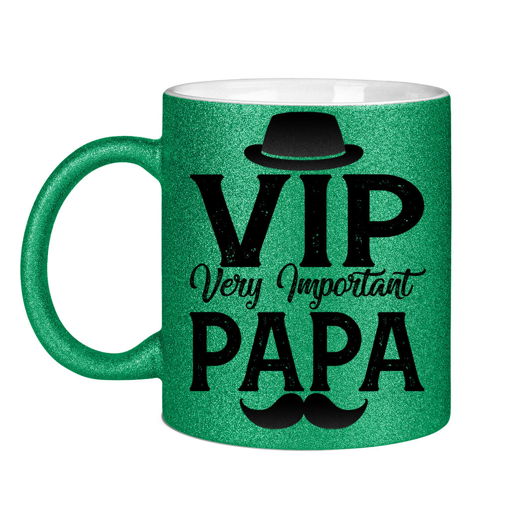 VIP very important Papa - Glitzertasse Green Glitter One size