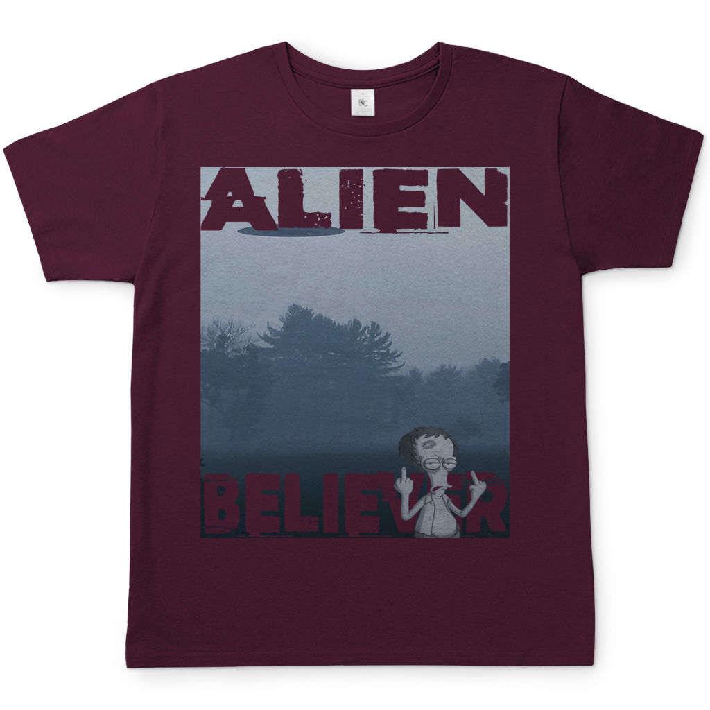 Alien Believer Roger - Herren T-Shirt Burgundy
