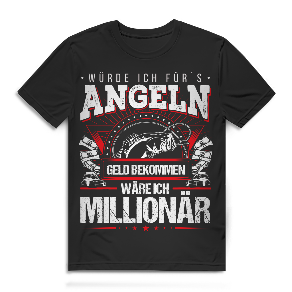 Würde ich fürs Angeln Geld bekommen T Shirt – Geschenkidee für Angler Herren Black