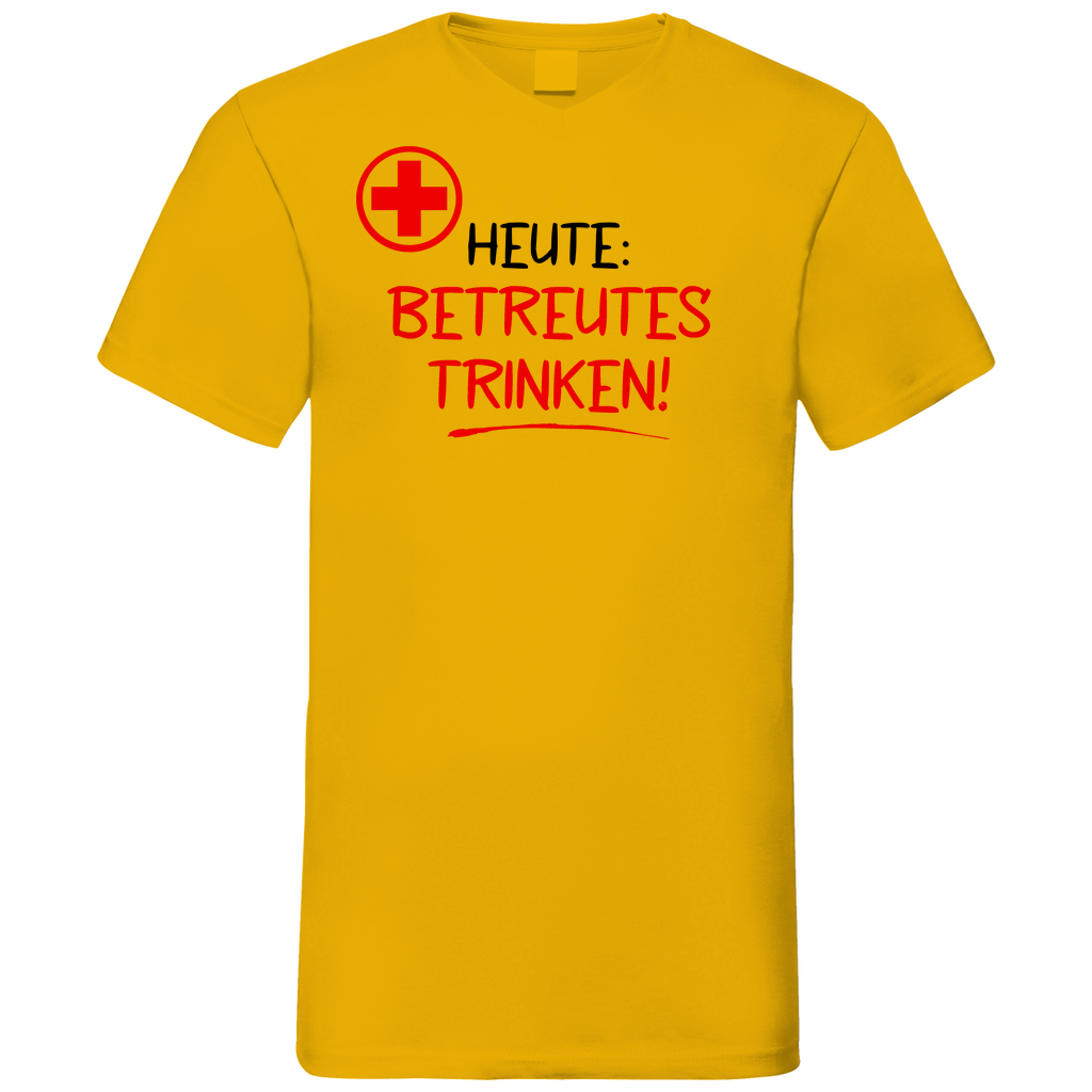 Heute betreutes Trinken! - Herren V-Neck Shirt Sunflower