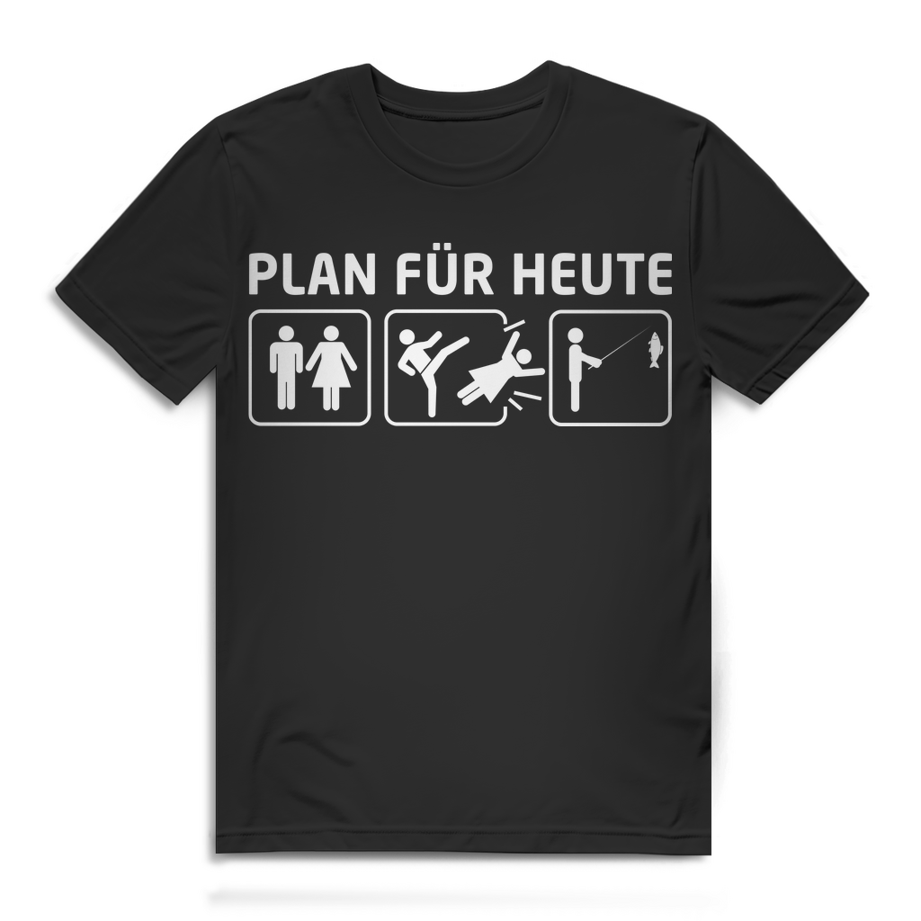 Angler Shirt Herren – Plan für heute Frau rauswerfen und Angeln Fun Spruch Black