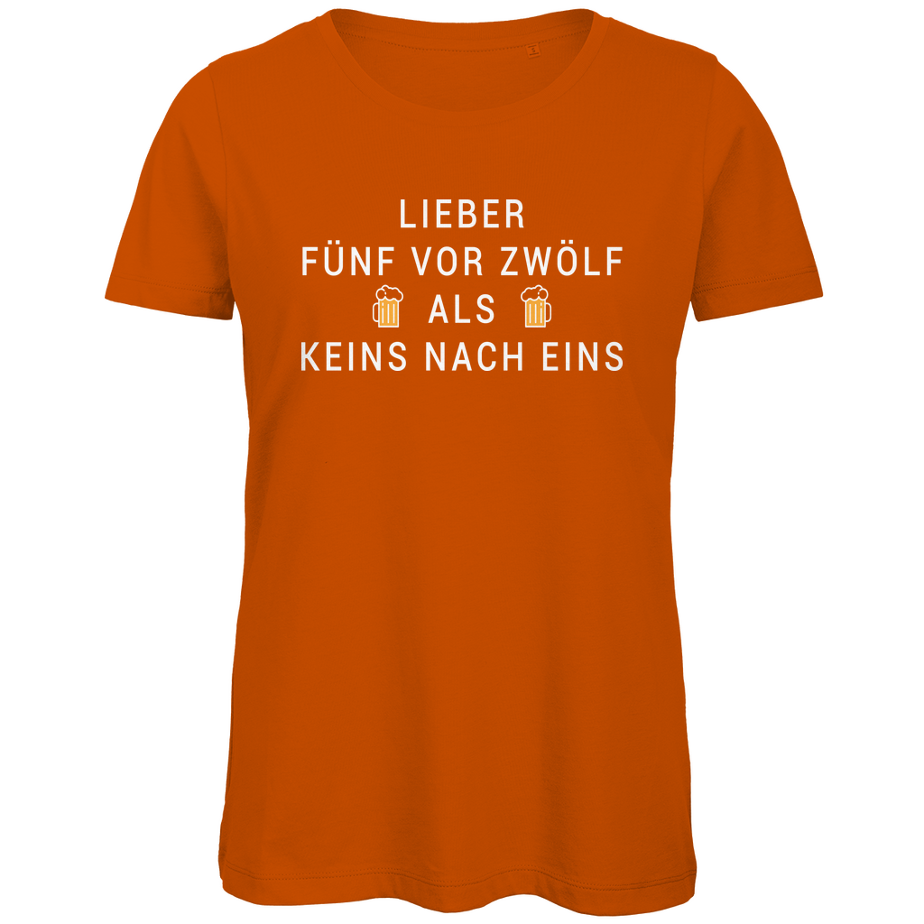 Lieber fünf vor zwölf als keins nach eins - Damen Premium Bio T-Shirt Urban Orange