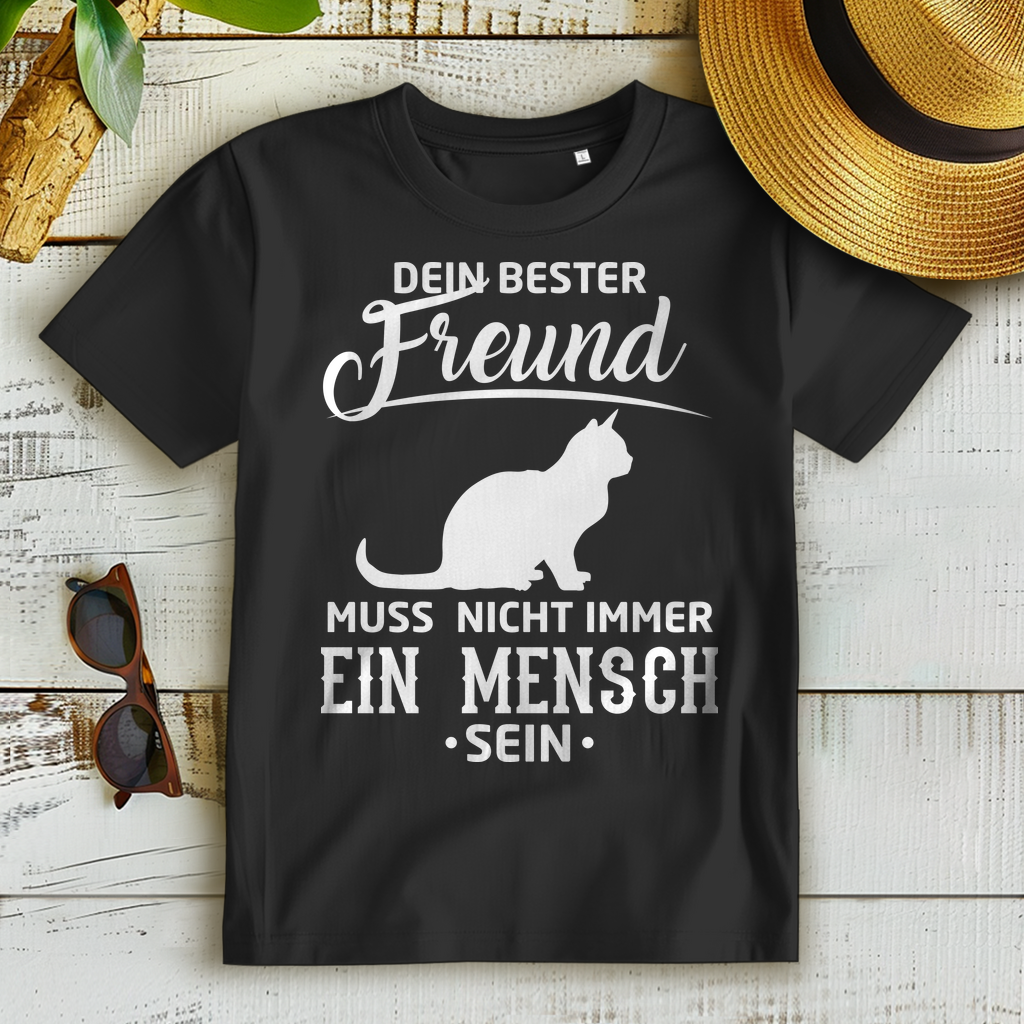 Katzenliebhaberinnen Shirt Damen – Dein bester Freund muss kein Mensch sein