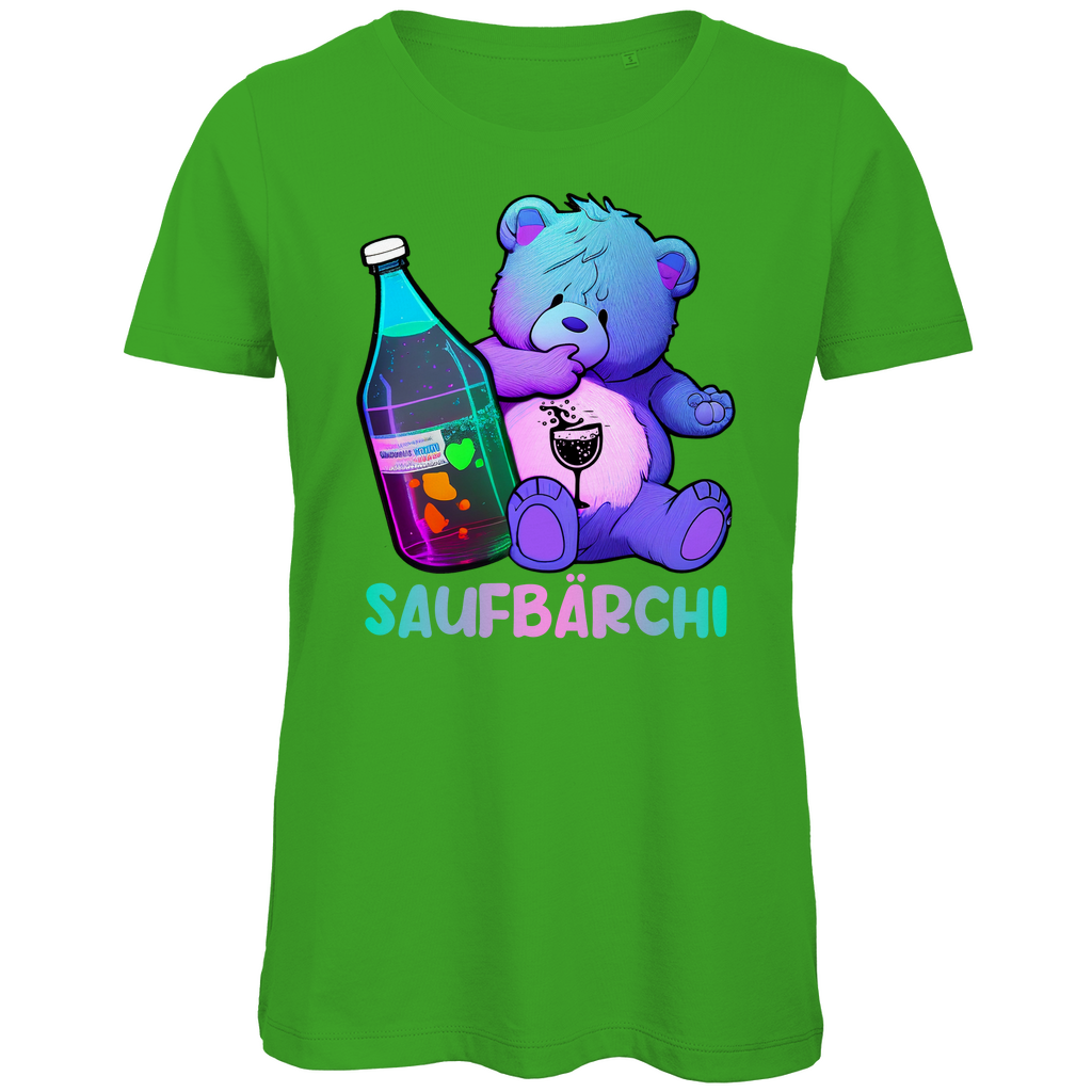 Saufbärchi - Glücksbärchi - Damen Premium Bio T-Shirt Real Green