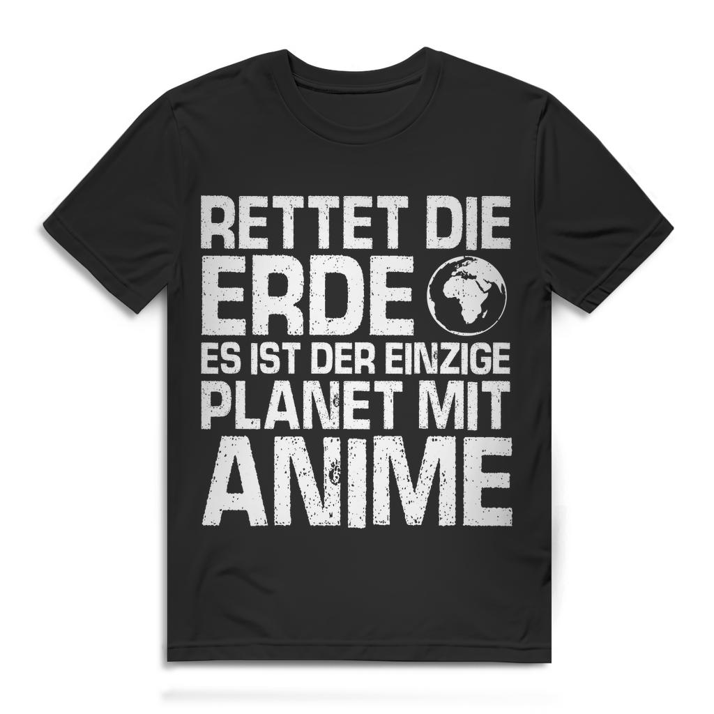 Lustiges Otaku Shirt Herren – Nur dieser Planet hat Anime – Geschenkidee Black
