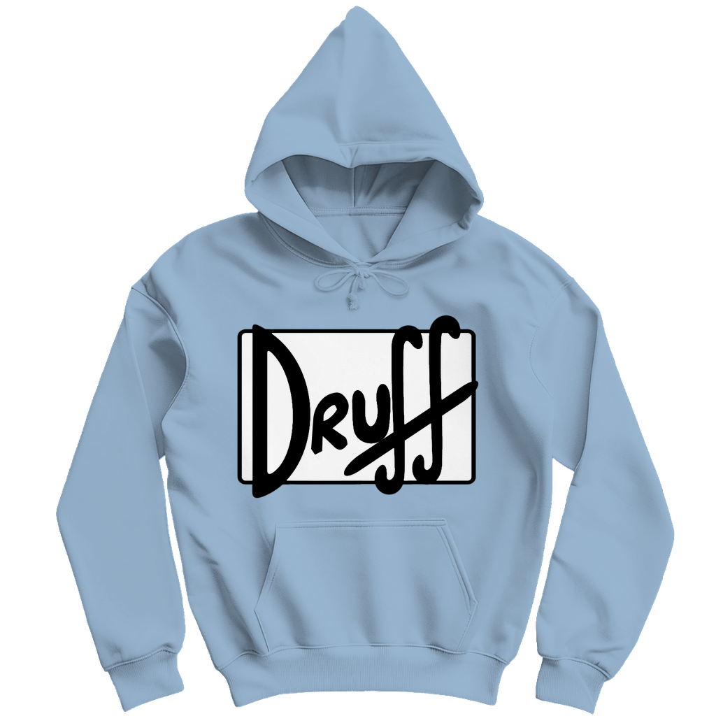 Herren Hoodie druff – Bold Retro Logo Design im Cartoon-Style Sky Blue