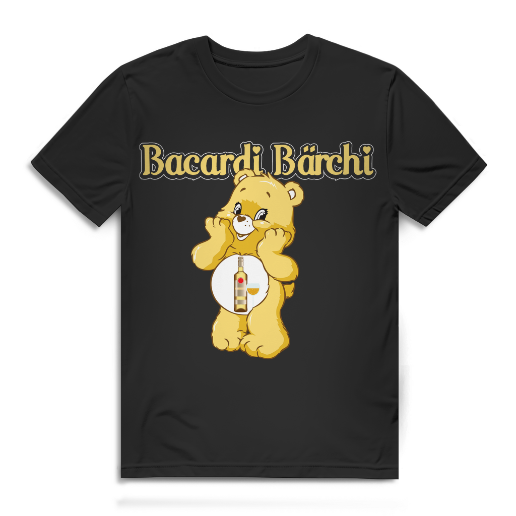 Herren Funshirt Bacardi Bärchi – Witziges Glücksbärchi Motiv mit Rum Black