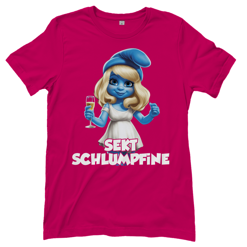 Sekt Schlumpfine Grafik - Damenshirt Sorbet