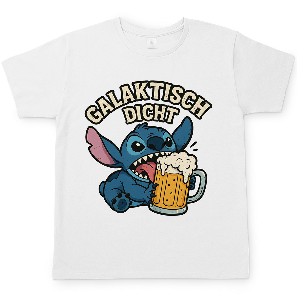 Stitch Galaktisch Dicht Bier Alien - Herren T-Shirt White