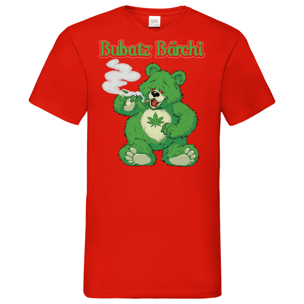 Bubatz Bärchi - Glücksbärchi - Herren V-Neck Shirt Red