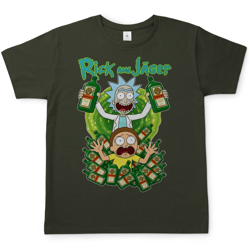 Rick and Jäger mit Morty Jägermeister - Herren T-Shirt