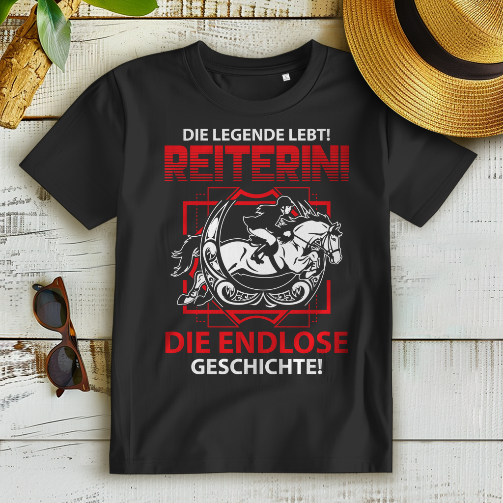 Reiterin T-Shirt Damen – Die Legende lebt – Pferdeliebe für echte Pferdefans