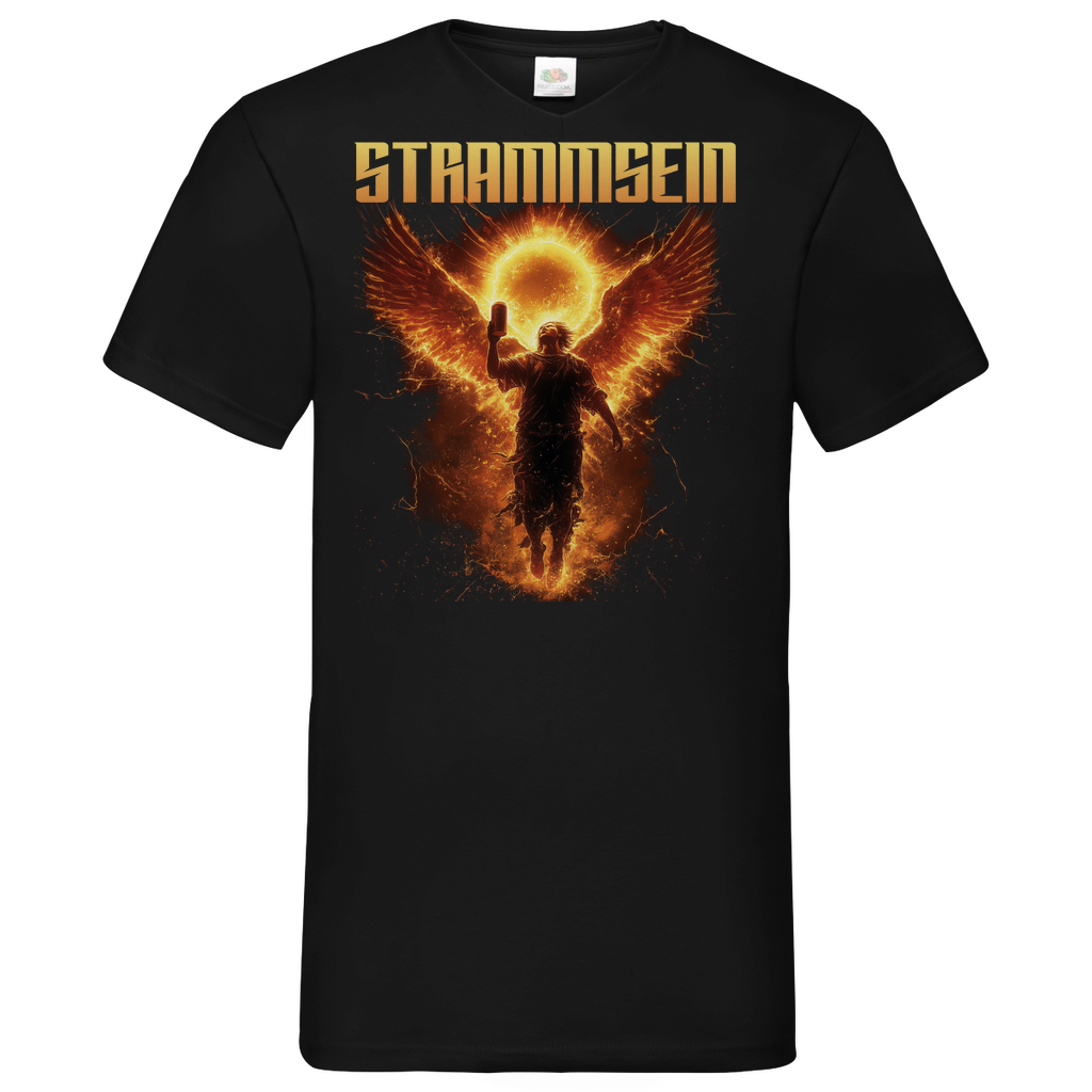 Strammsein Du Ich Wir Bier - Herren V-Neck Shirt Black