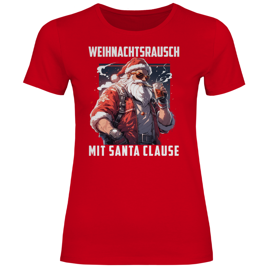 Weihnachtsrausch mit Santa Clause - Damenshirt Red