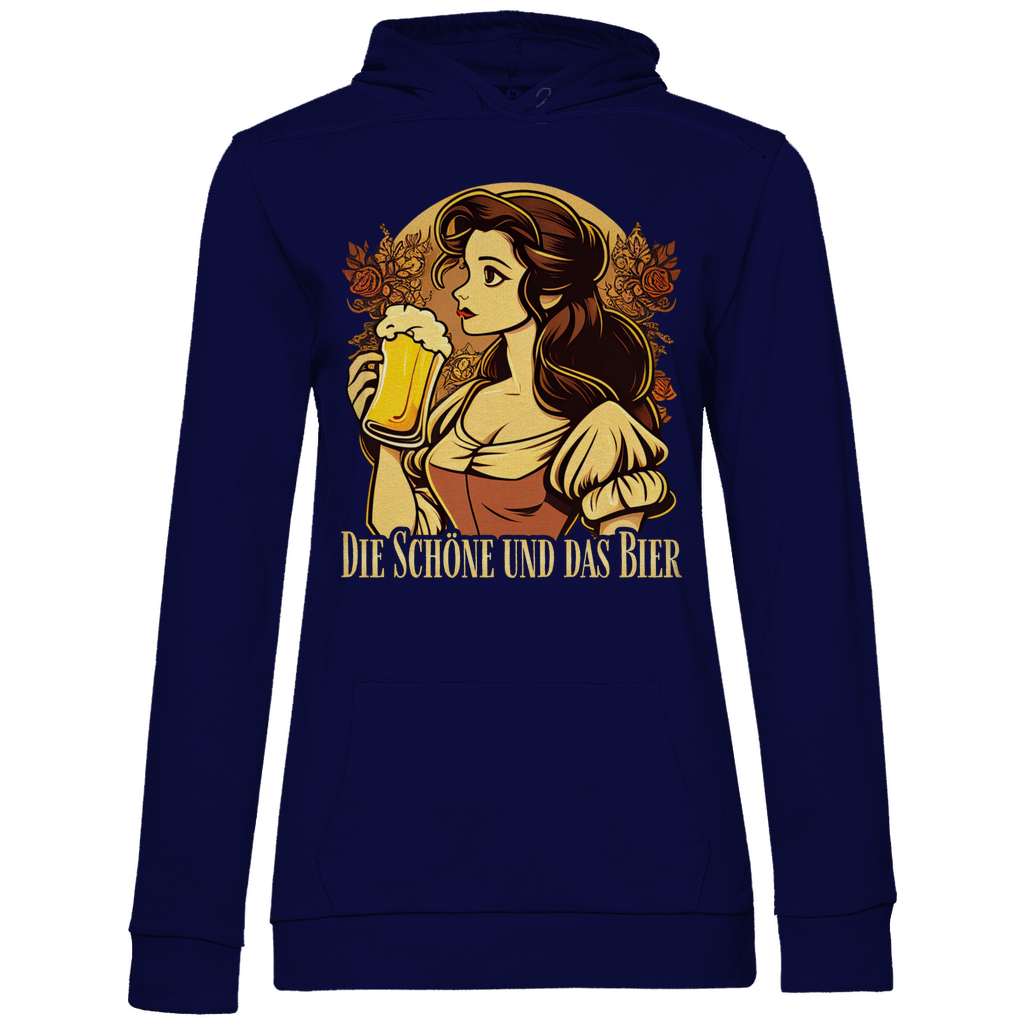 Die Schöne und das Bier Belle - Damen Hoodie Navy Blue