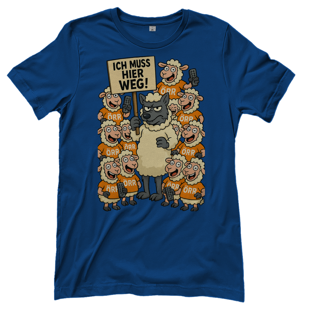 Wolf unter Schlafschafen ich muss hier weg - Damen T-Shirt Royal Blue