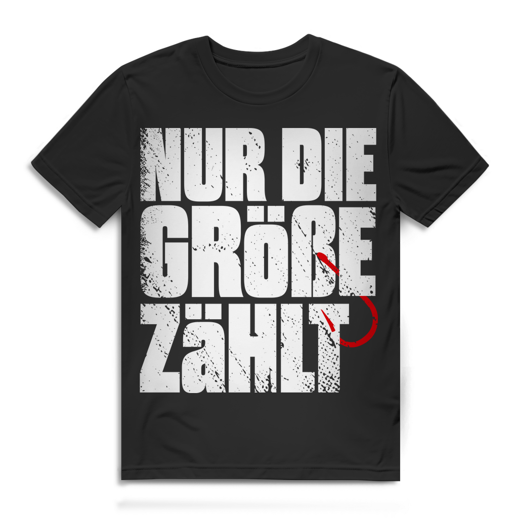 Herren Angeln T-Shirt Nur die Größe zählt Angler Shirt Bio Baumwolle Black