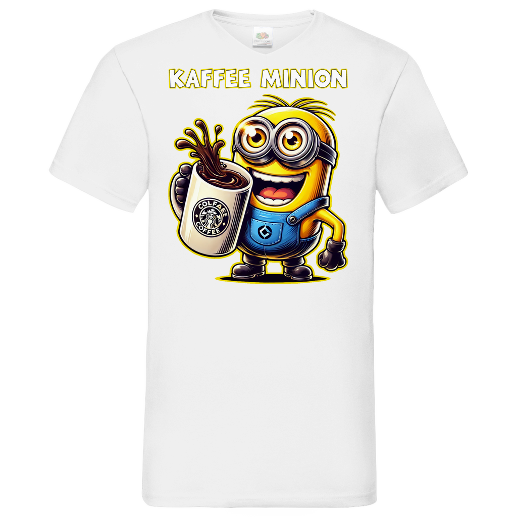Kaffee Minion - Herren V-Neck Shirt