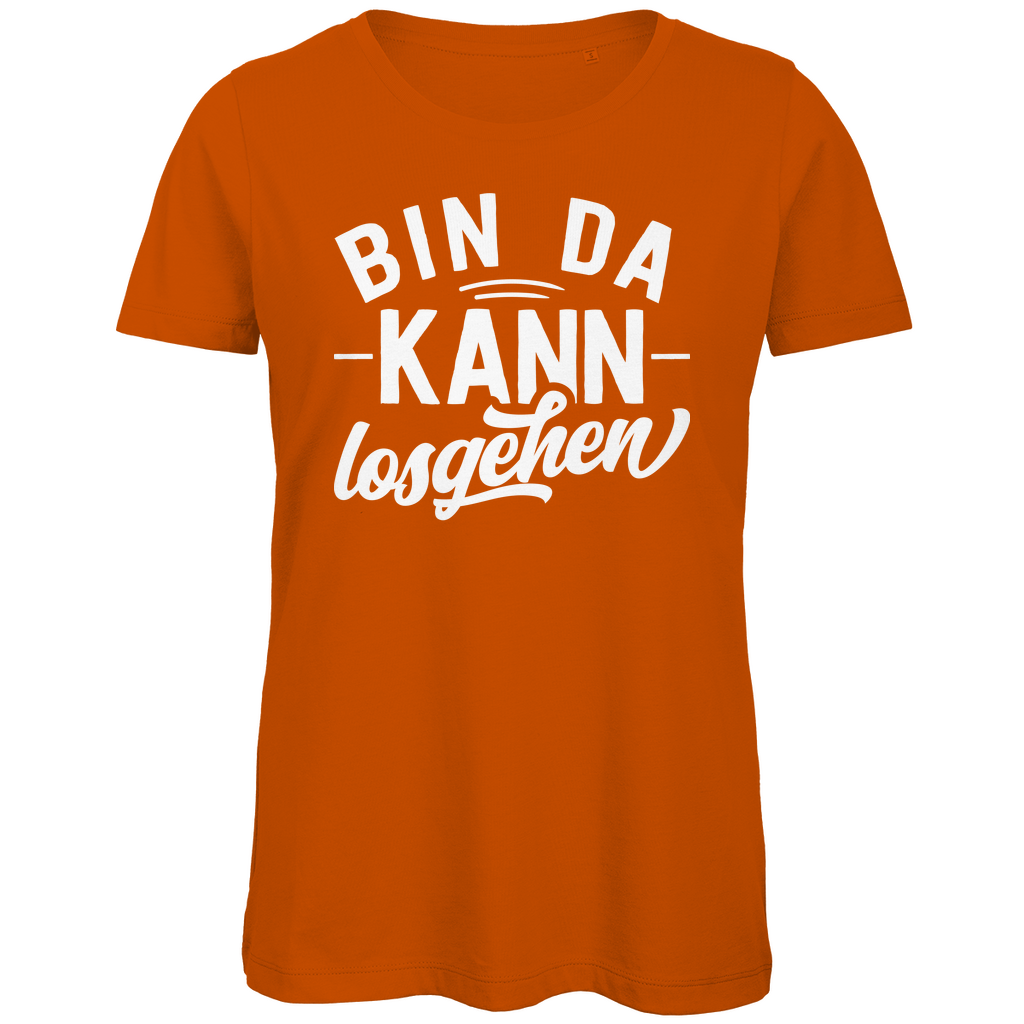 Bin da kann losgehen - Damen Premium Bio T-Shirt Urban Orange