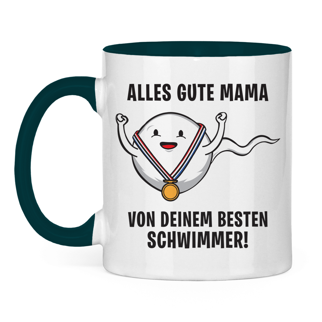 Alles gute Mama von deinem besten Schwimmer! - Tasse zweifarbig Petrol