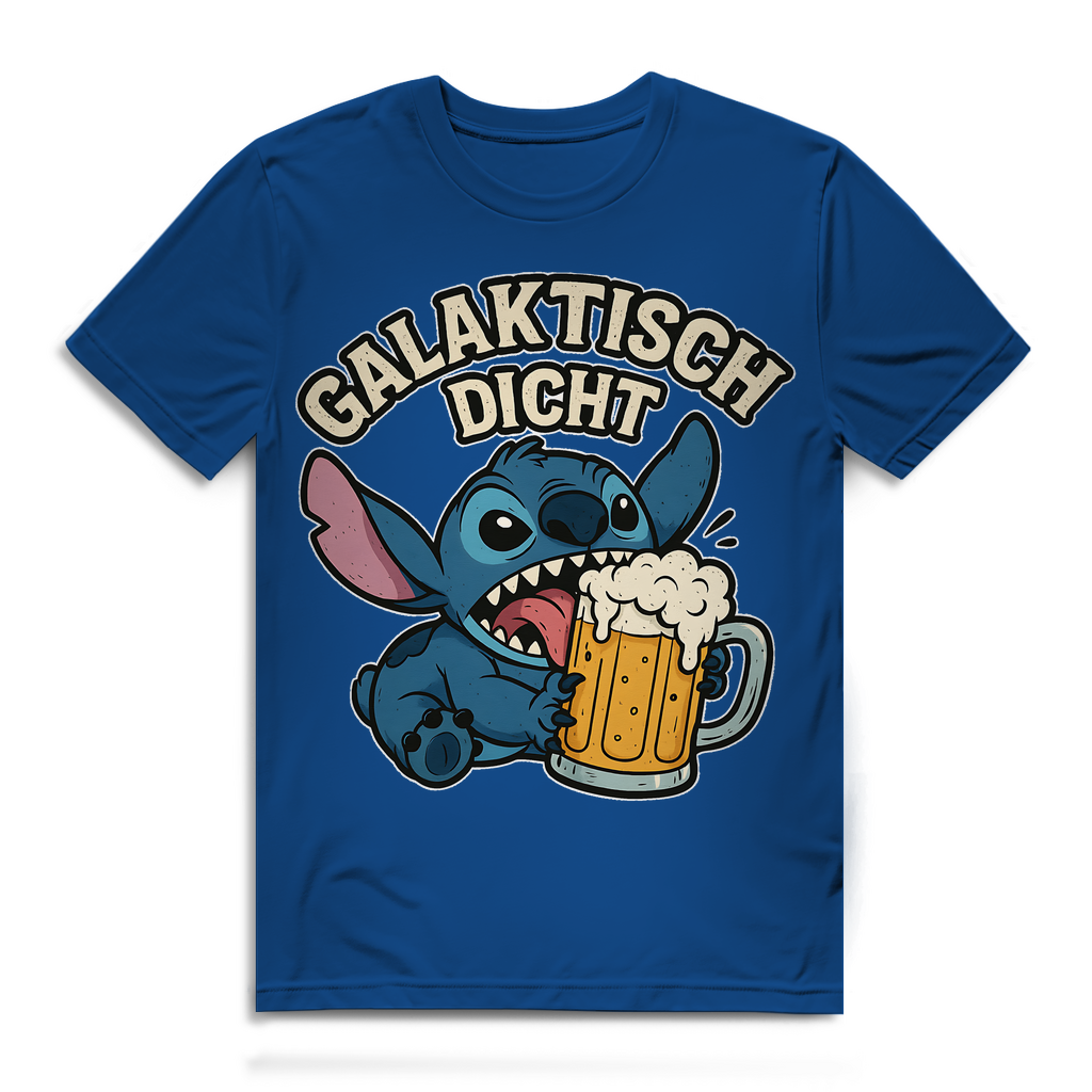 Stitch Galaktisch Dicht Bier Alien - Herren Premium Bio T-Shirt Royal Blue