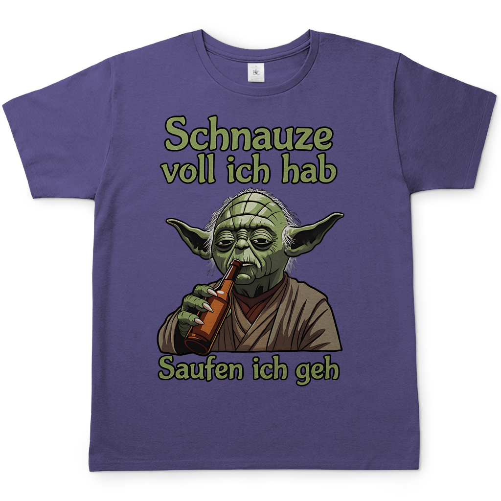 Herren T-Shirt Yoda Schnauze Voll Ich Hab Saufen Ich Geh Millennial Lilac