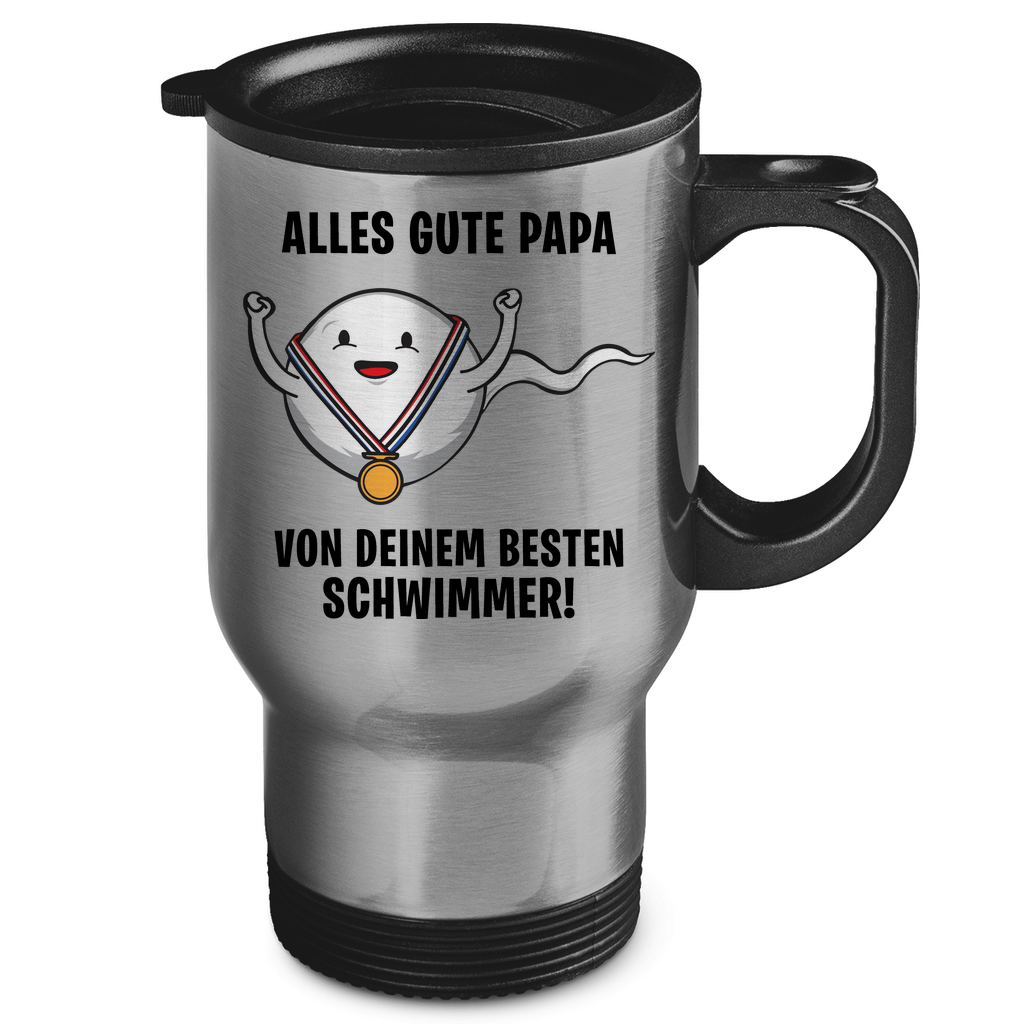 Alles gute Papa von deinem besten Schwimmer! - Edelstahl-Thermobecher Silver One size