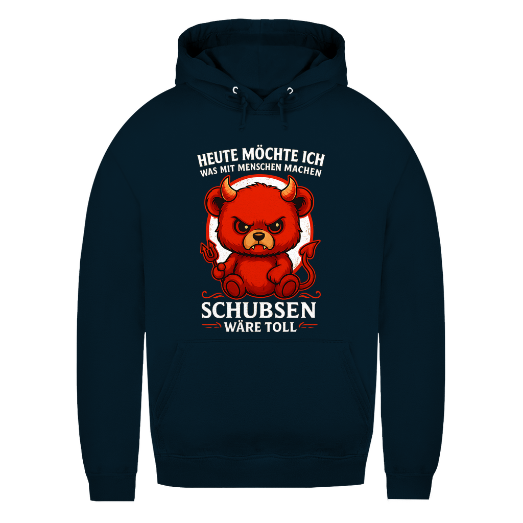 Heute möchte ich was mit Menschen machen Schubsen wäre toll Damen Hoodie New French Navy