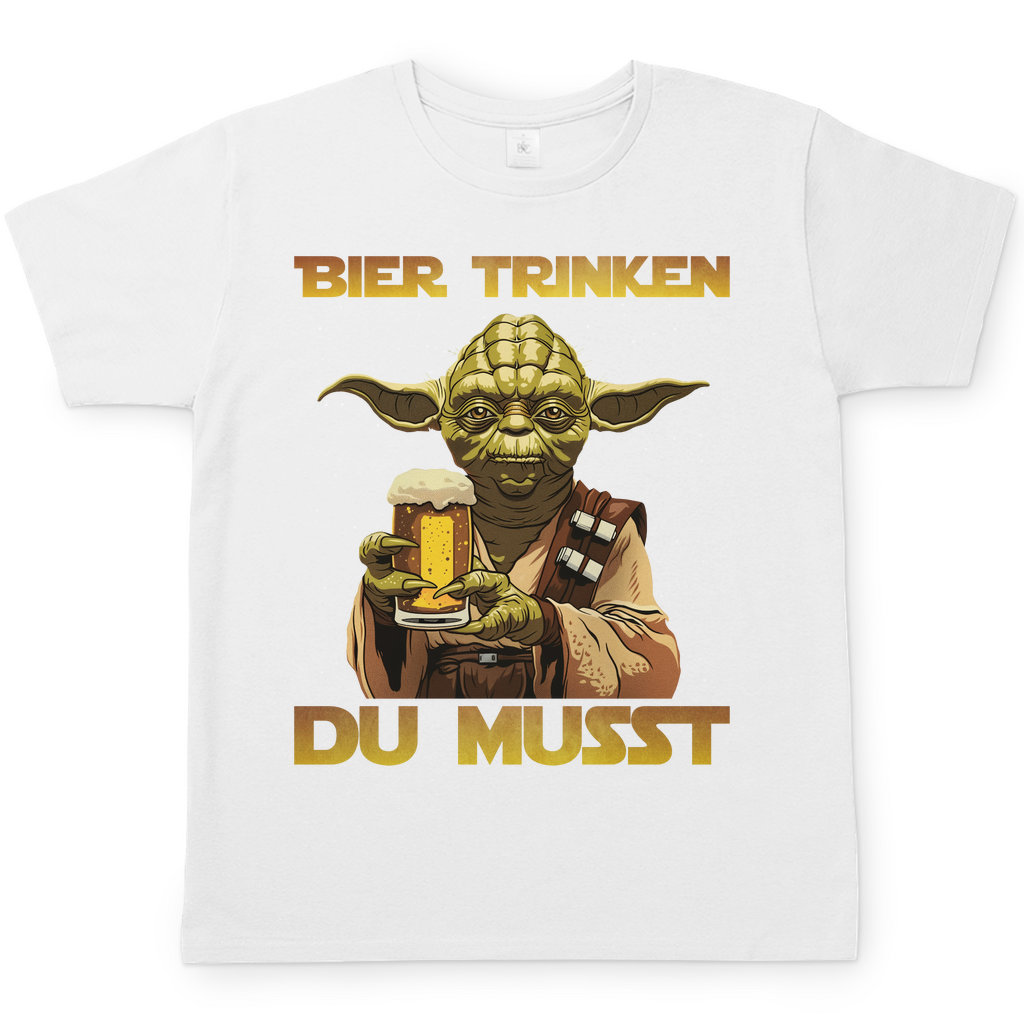 Bier trinken du musst - Yoda Star Wars - Herren Shirt White