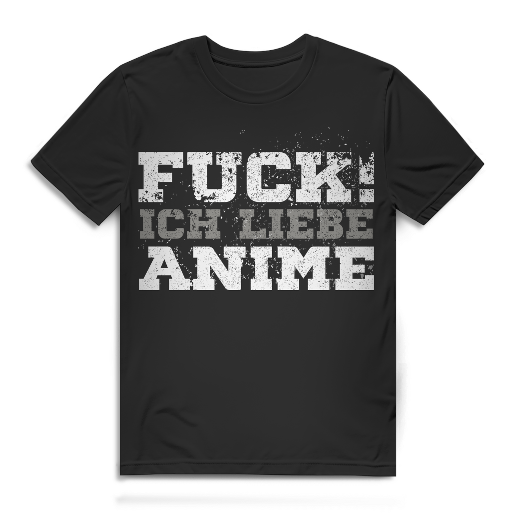 Anime Shirt Männer – Ich liebe Anime – Rebellisches Spruchshirt Otaku Style Black