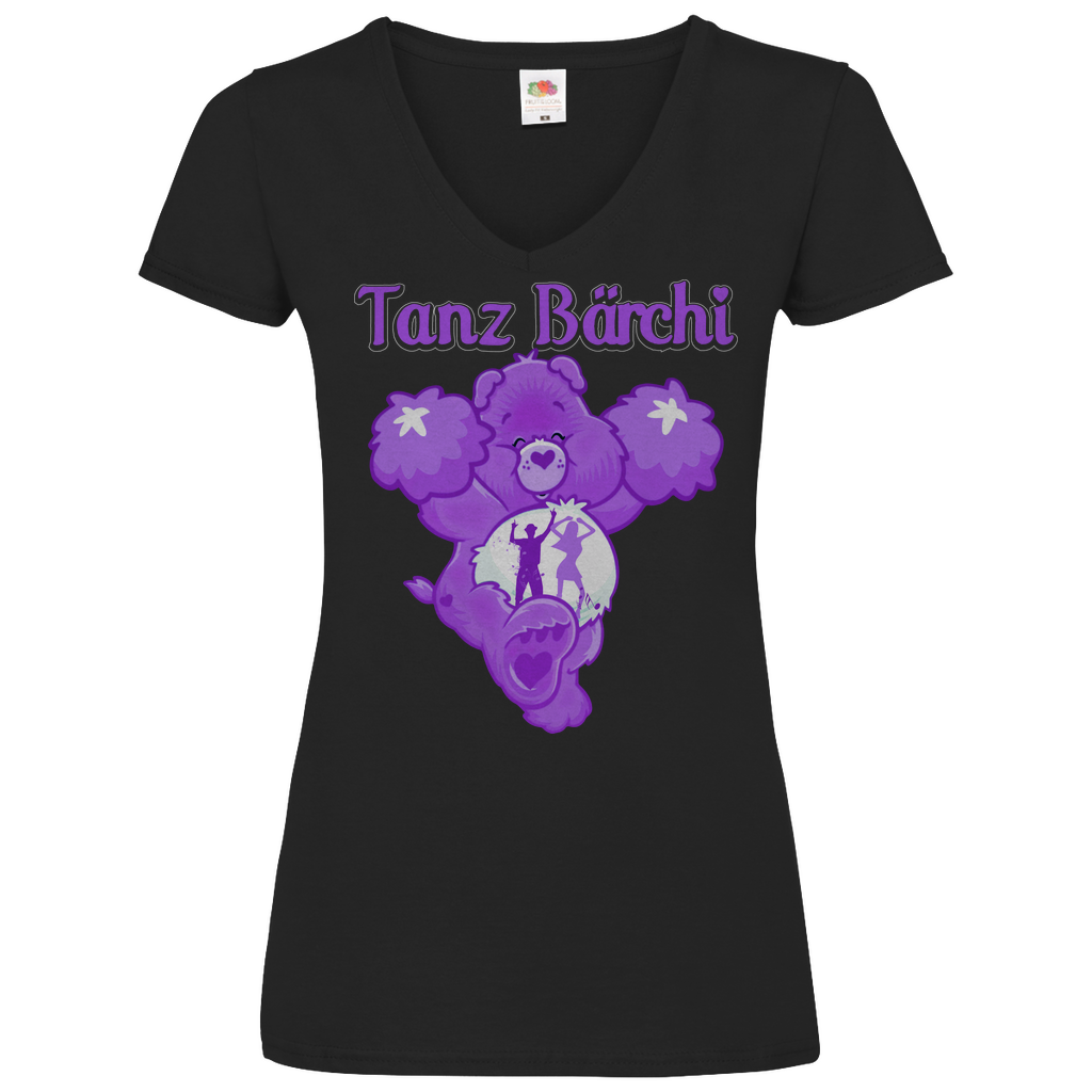 Tanz Bärchi - Glücksbärchi - V-Neck Damenshirt Black