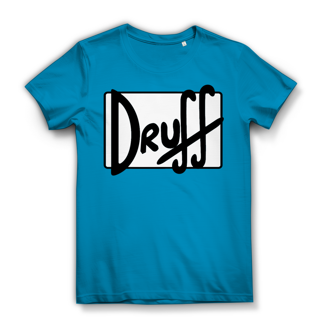 Damen Premium Bio T-Shirt druff – Bold Retro Logo Design im Cartoon-Style