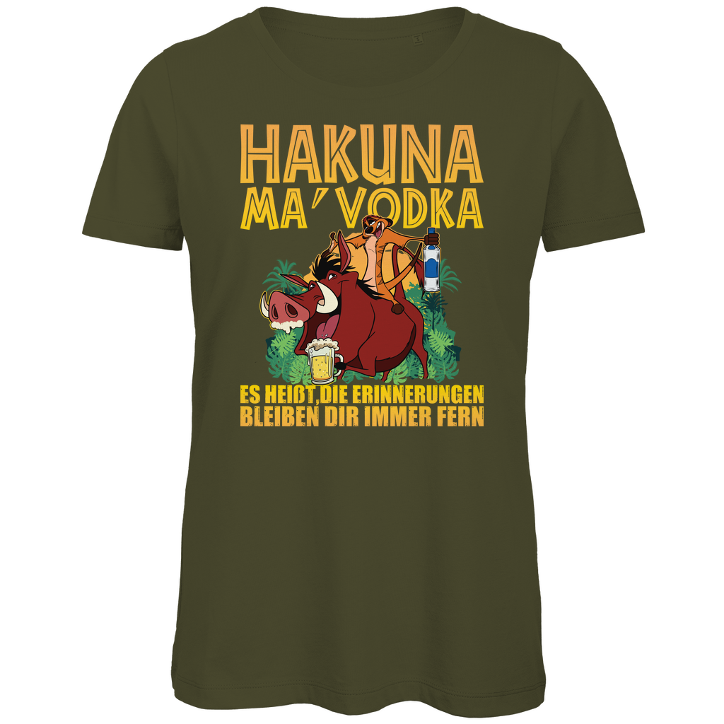 Hakuna Ma Vodka Timon und Pumbaa - Damen Premium Bio T-Shirt Khaki