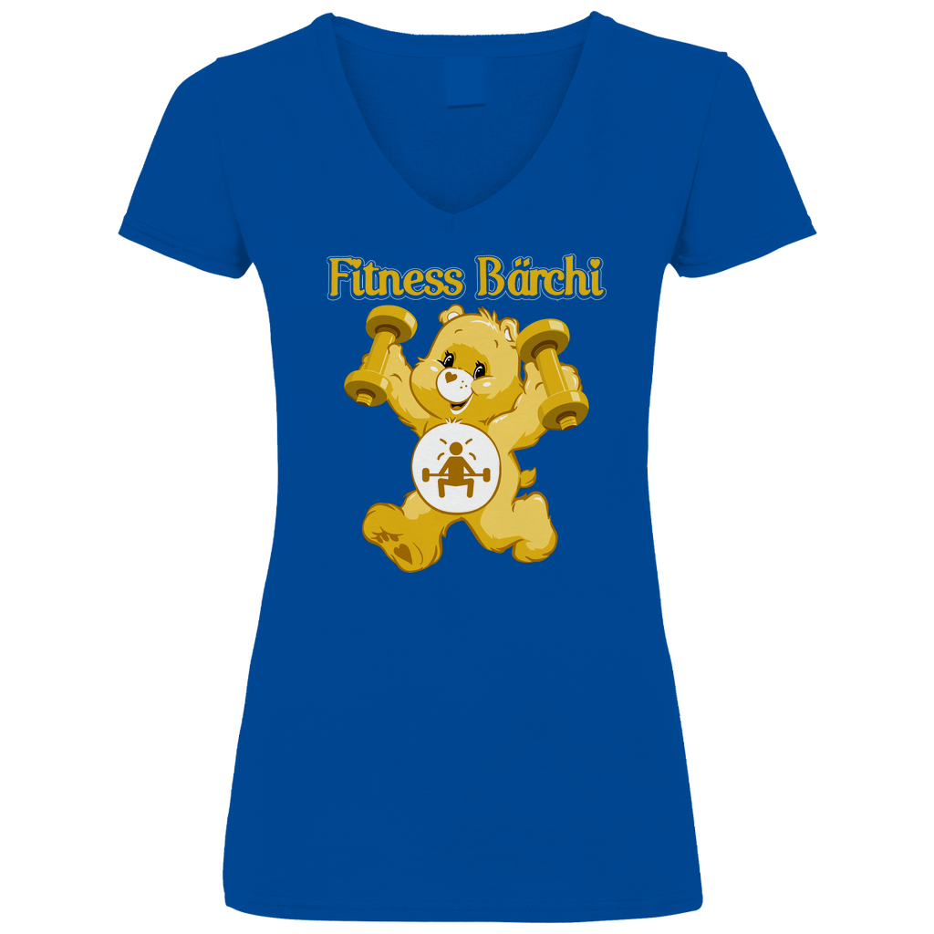 Fitness Bärchi - Glücksbärchi - V-Neck Damenshirt Royal Blue XL