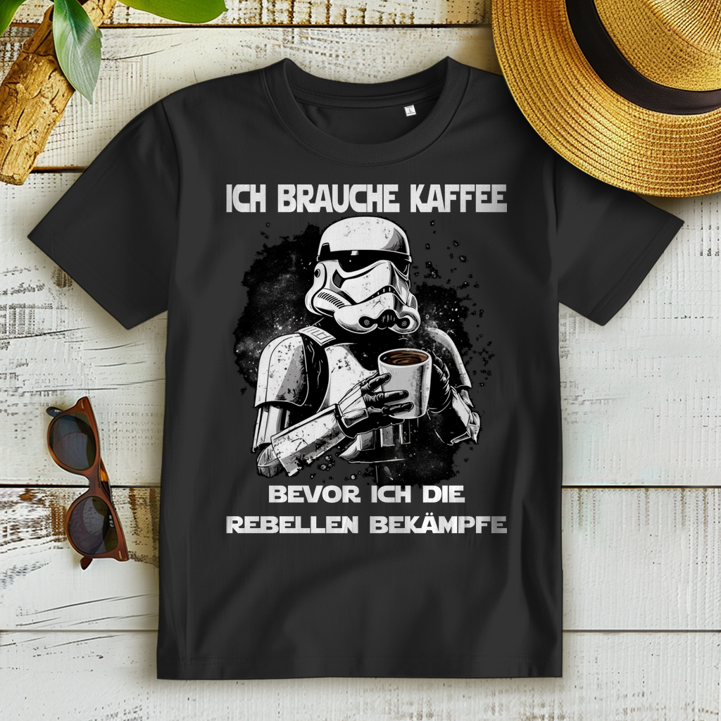 Ich brauche Kaffee bevor ich die Rebellen bekämpfe Stormtrooper - Damen Premium Bio T-Shirt Black