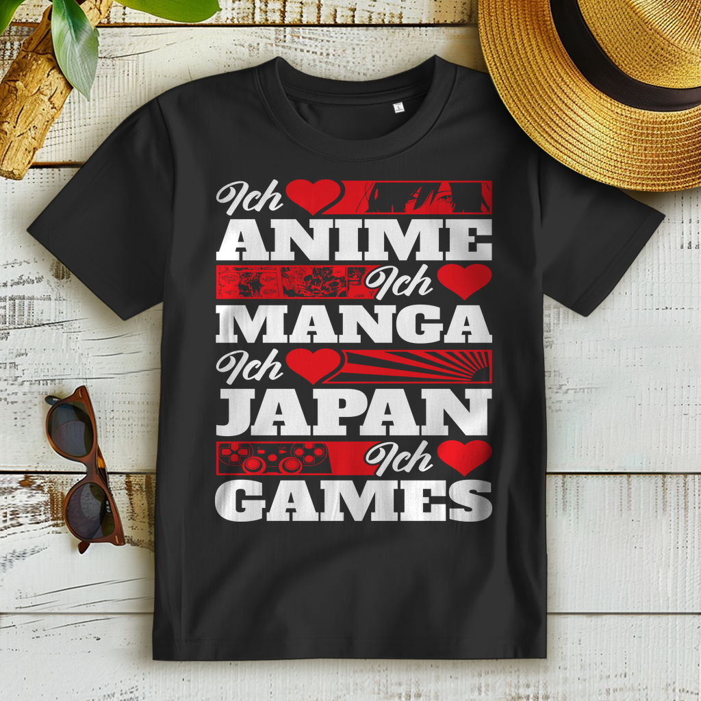 Ich liebe Anime Manga Japan Games – Nerd Girl Shirt für Fans und Otakus