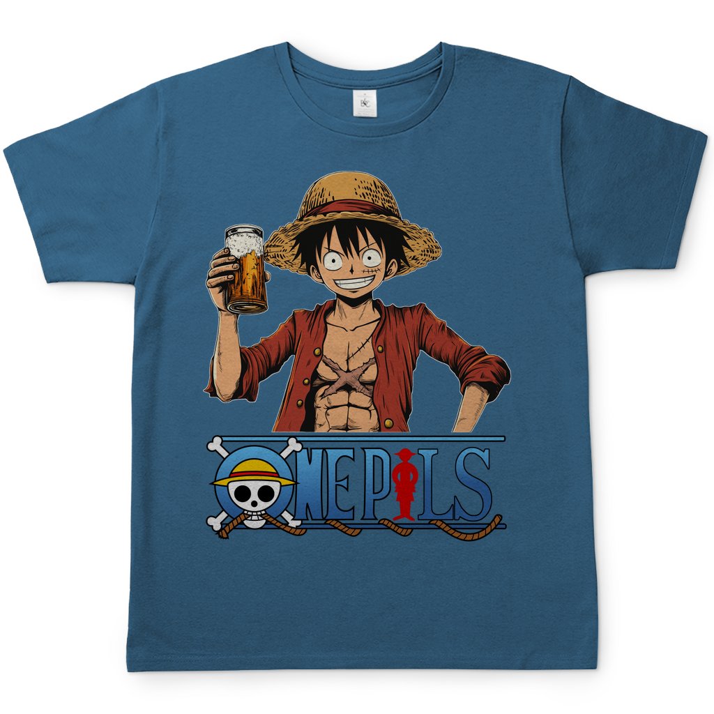 One Pils - One Piece Ruffy - Herren Shirt Stone Blue