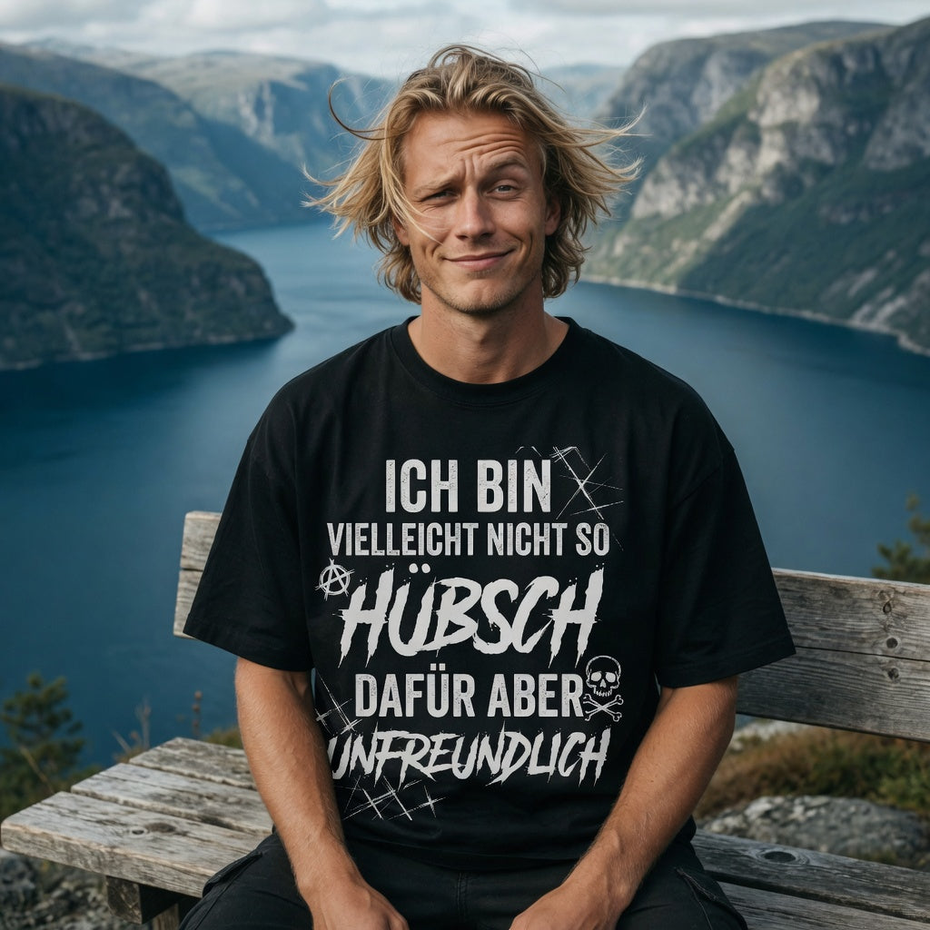 Ich bin vielleicht nicht so hübsch dafür aber unfreundlich - Jack and Jones Oversize T-Shirt