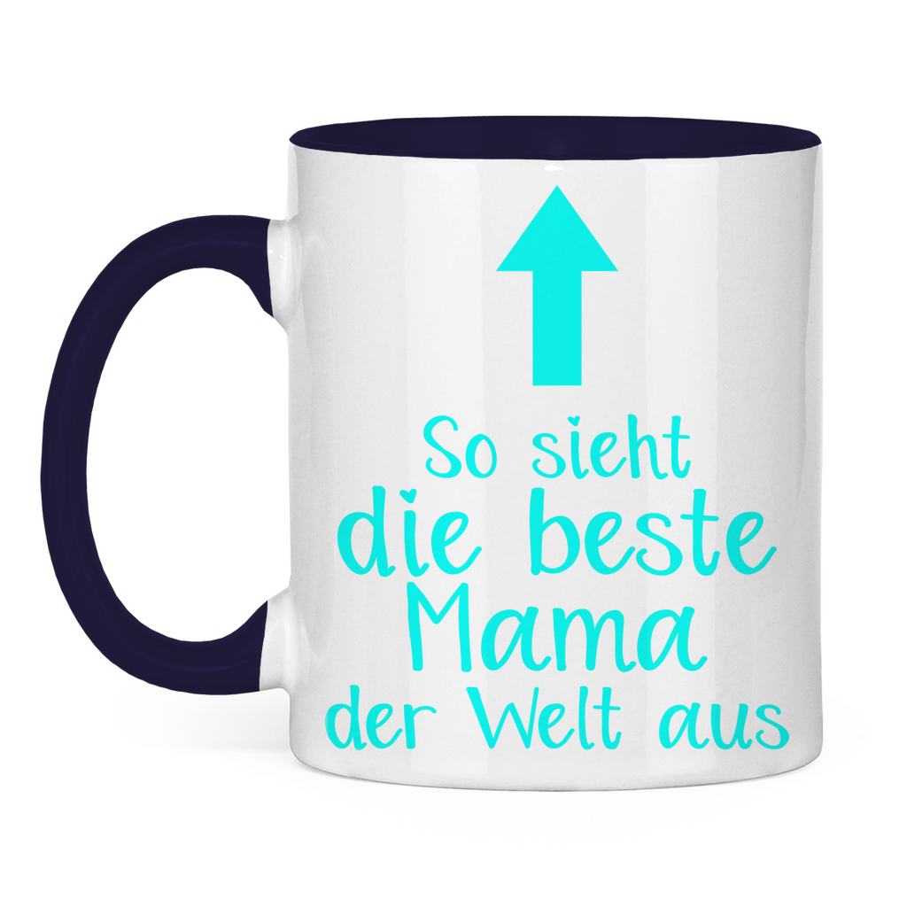 So sieht die beste Mama der Welt aus - Tasse zweifarbig Navy